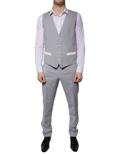 Gray Wool 3 Piece Slim Fit Formal Suit