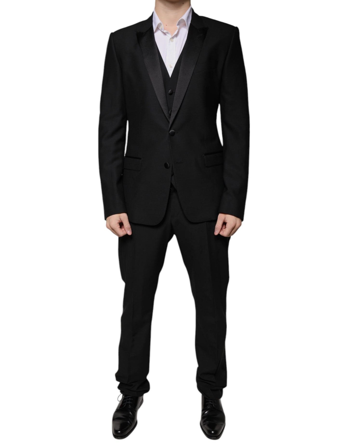 Black Wool 3 Piece Slim Fit Formal Suit