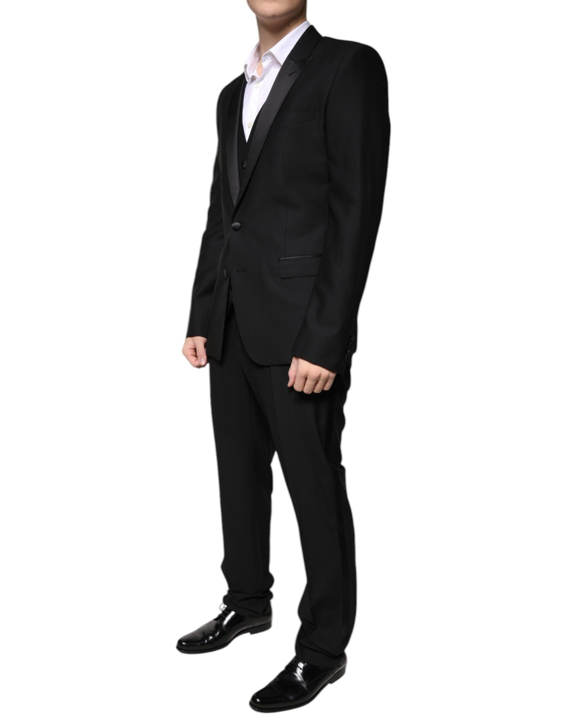 Black Wool 3 Piece Slim Fit Formal Suit