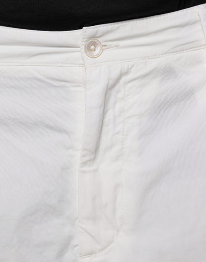 White Cotton Skinny Dress Pants