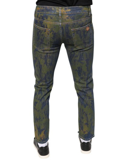 Blue Cotton Dye Slim Fit Men Denim Jeans