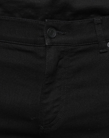 Black Cotton Stretch Skinny Men Denim Jeans