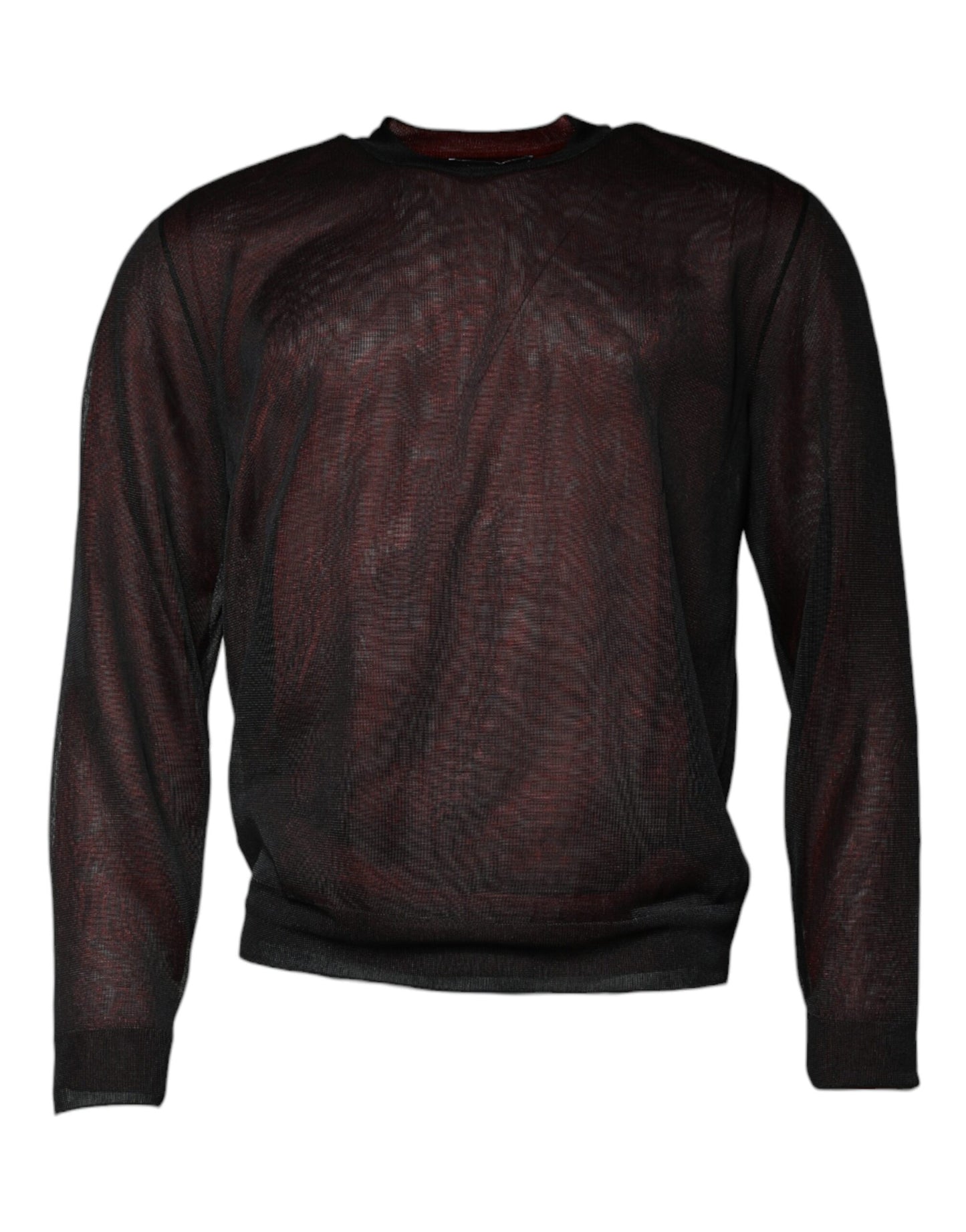 Maroon Polyester Crew Neck Pullover Sweater