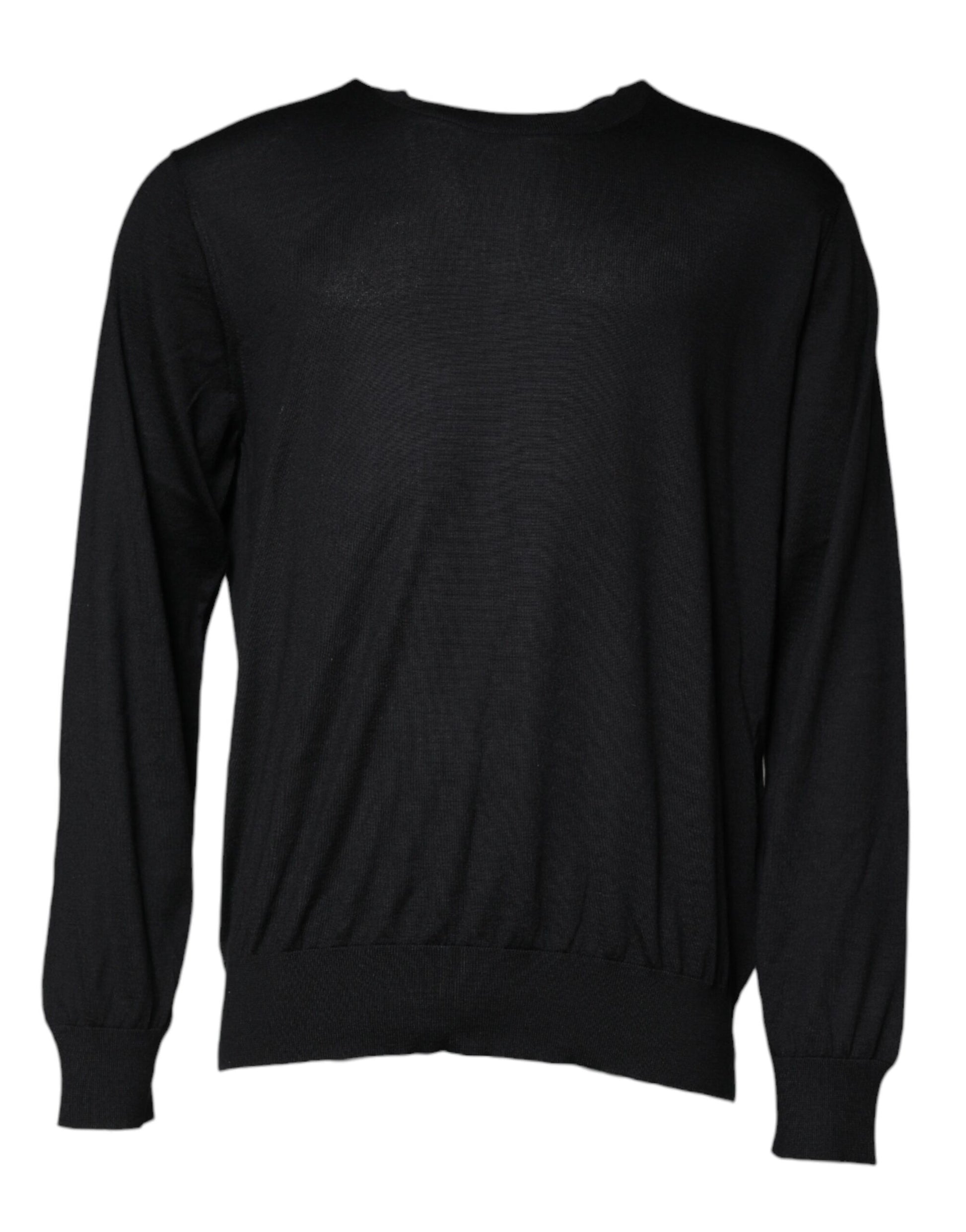 Black Cashmere Crew Neck Pullover Sweater