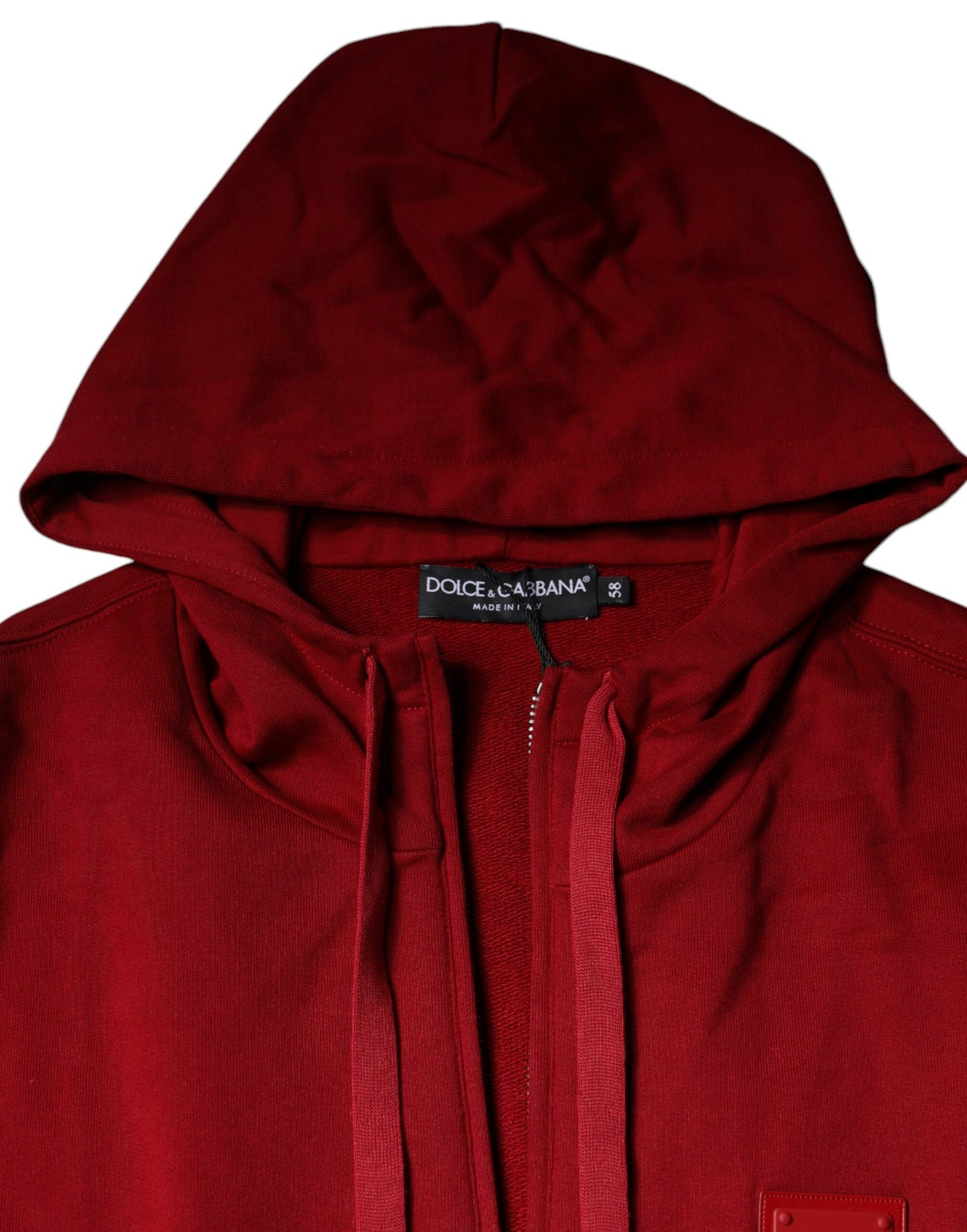 Red Logo Plaque Hooded Sweatshirt Sweater