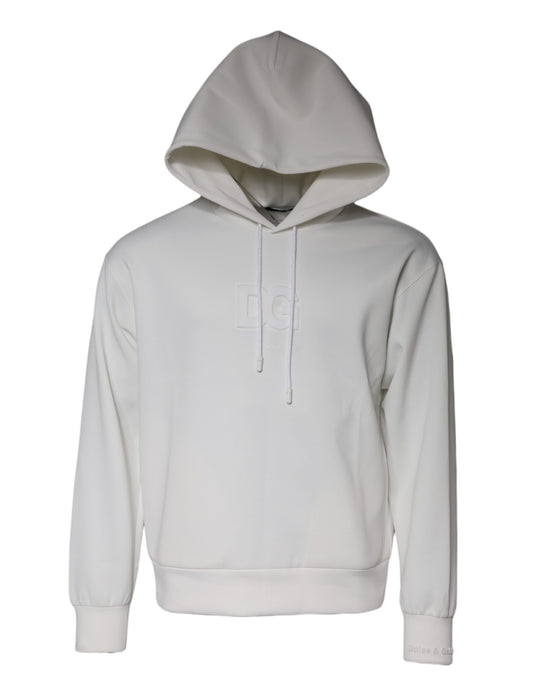 White DG Logo Hooded Men Sweatshirt Sweater