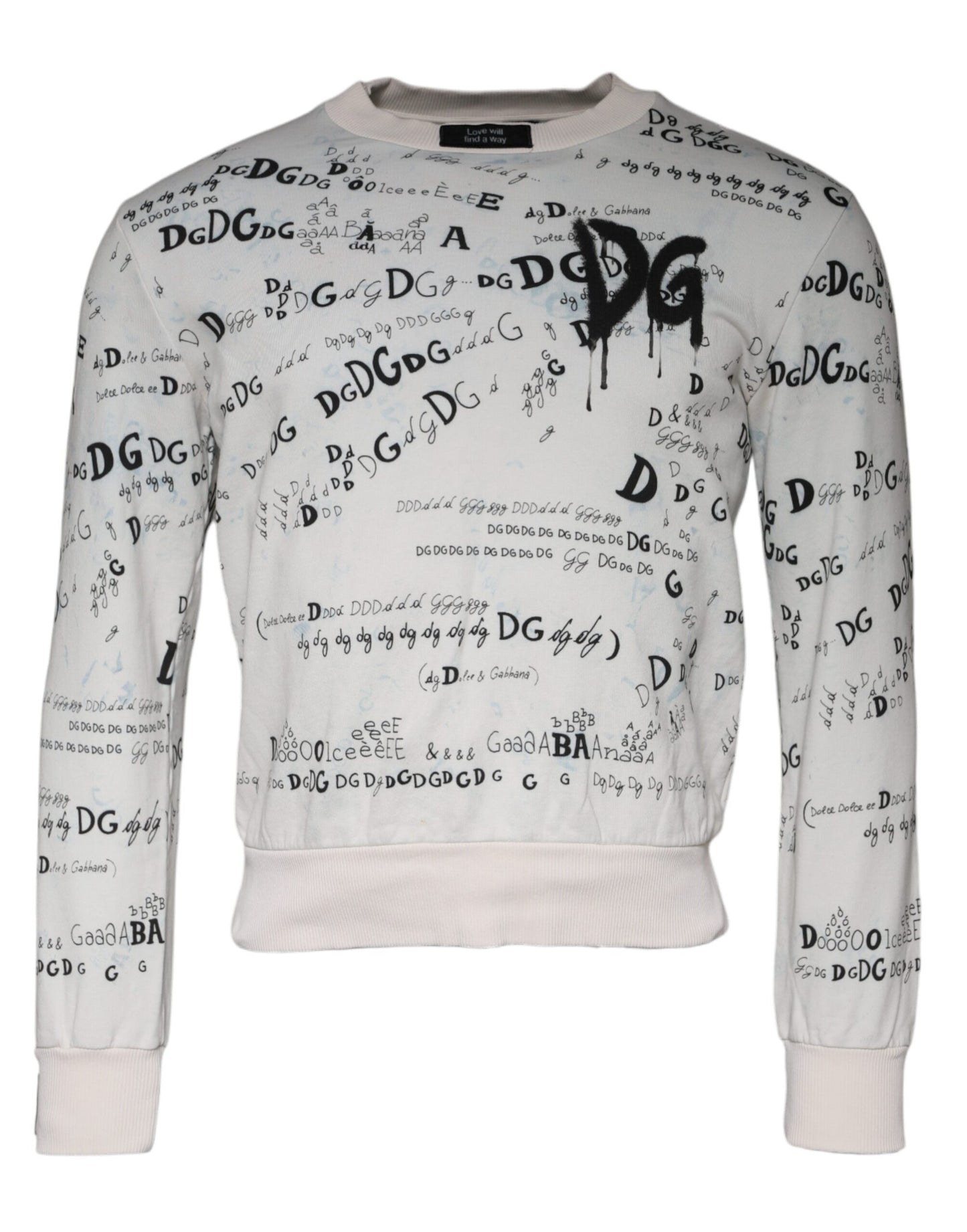 White DG Logo Cotton Men Sweatshirt Sweater