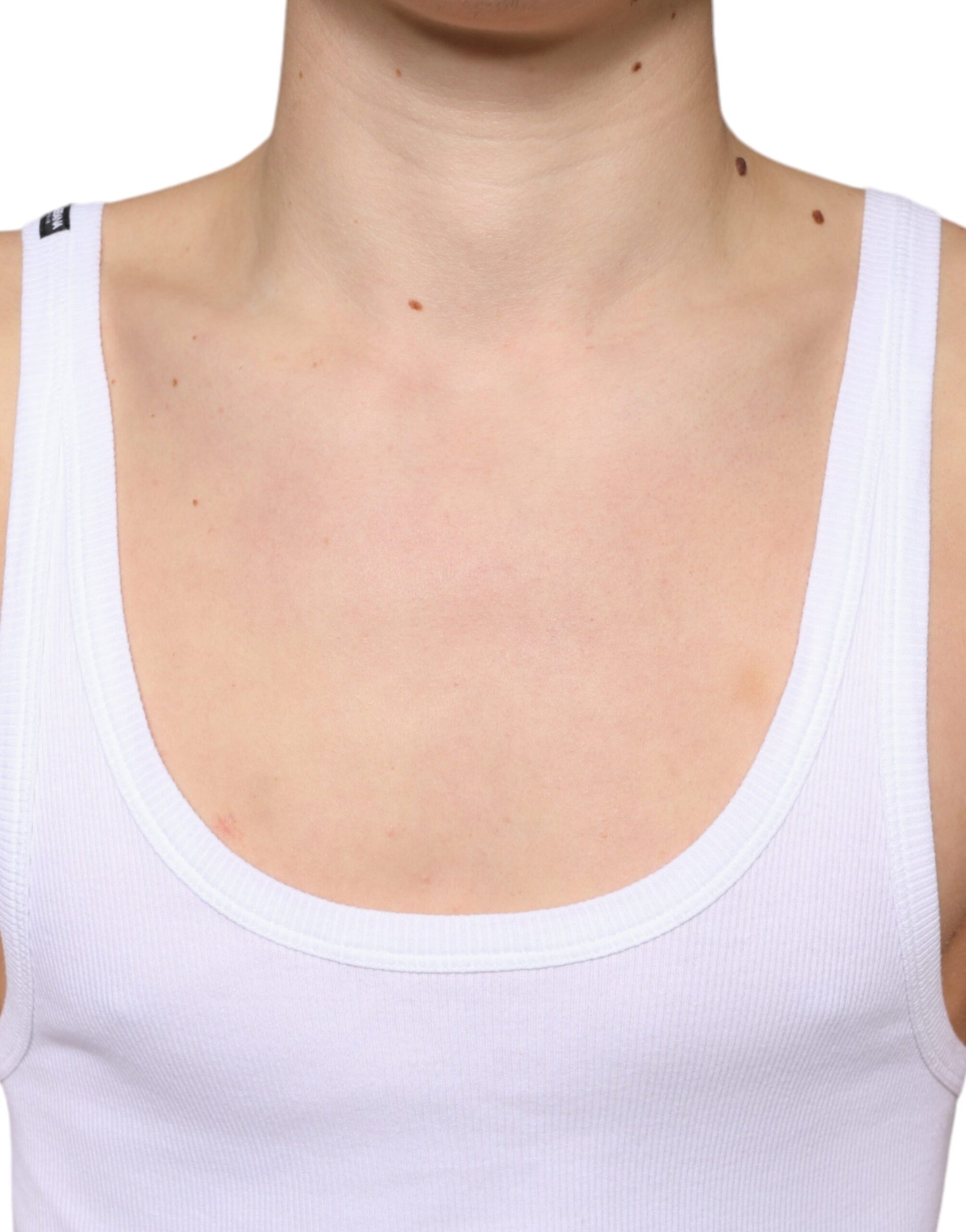 White Tank Sleeveless Round Neck T-shirt