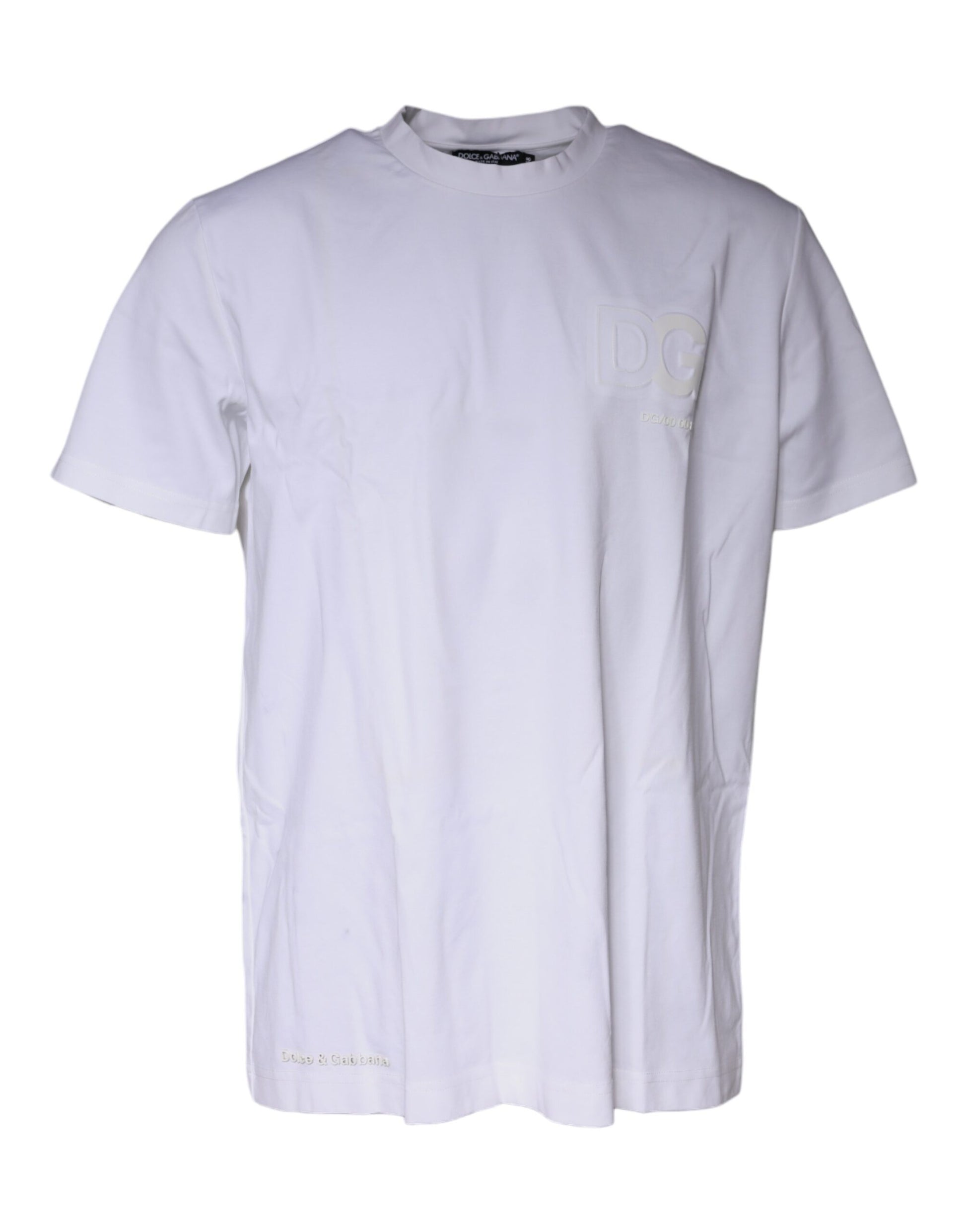 White Embossed Logo Crew Neck T-shirt