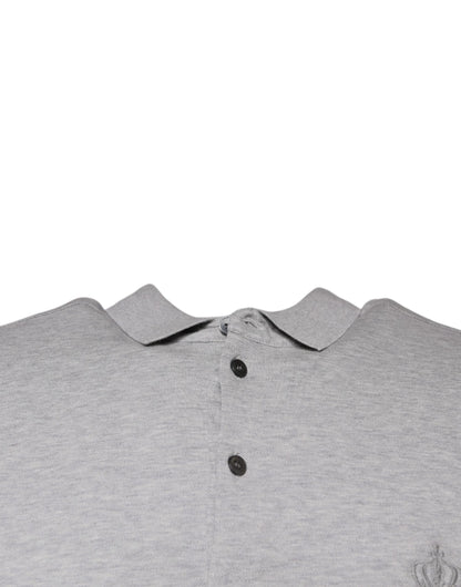 Gray Crown Collared ShortSleeve Polo T-shirt