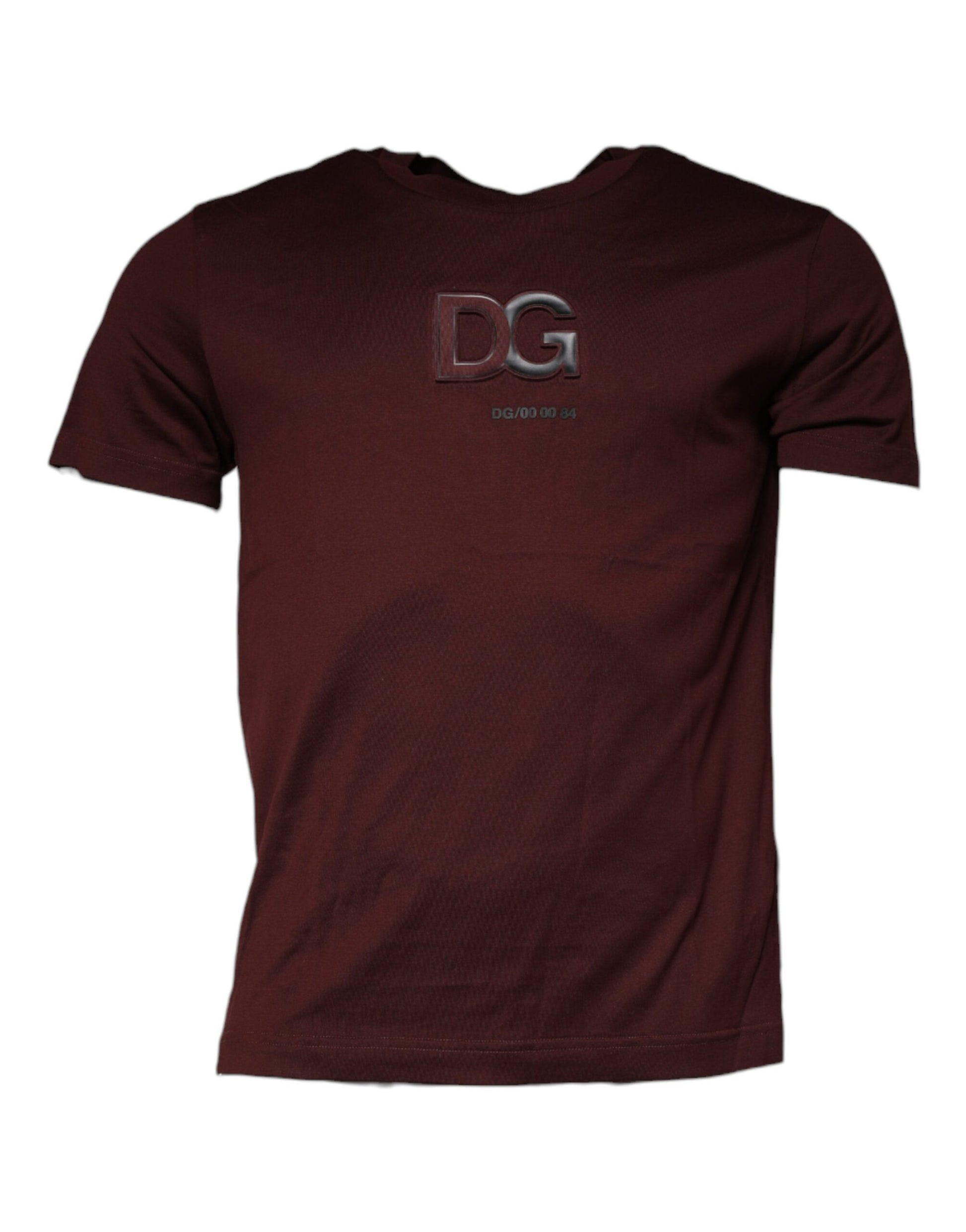 Maroon DG Logo Cotton Crew Neck T-shirt