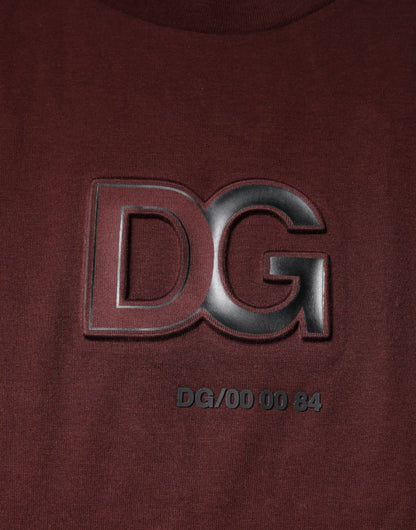 Maroon DG Logo Cotton Crew Neck T-shirt