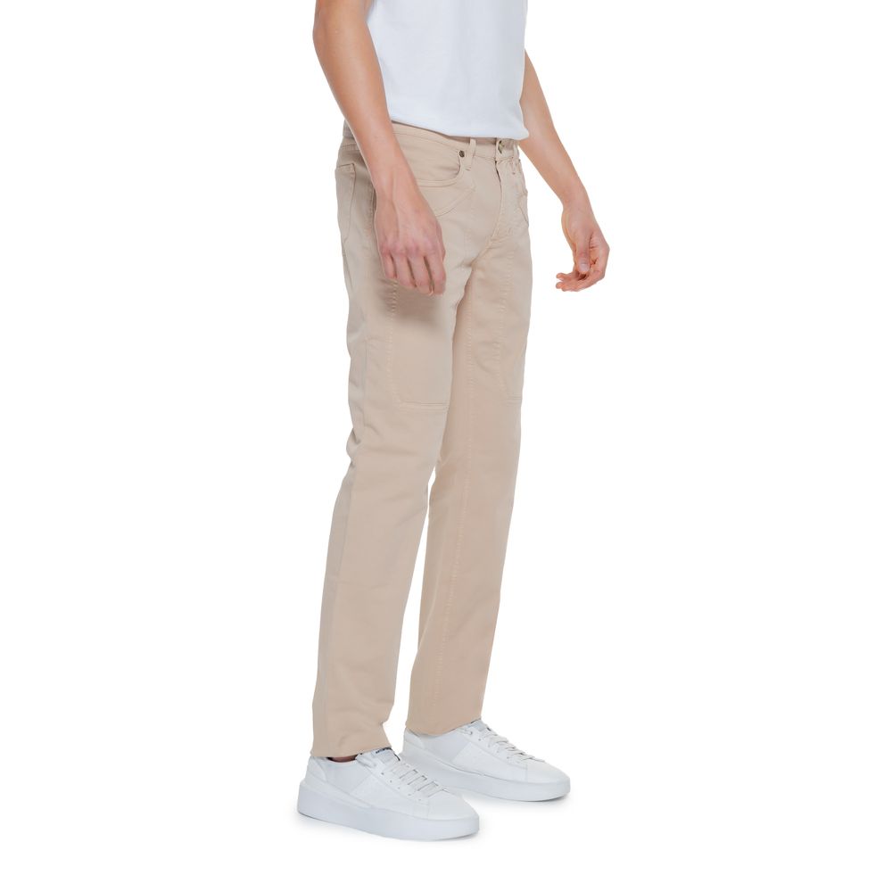 Beige Cotton Jeans & Pant