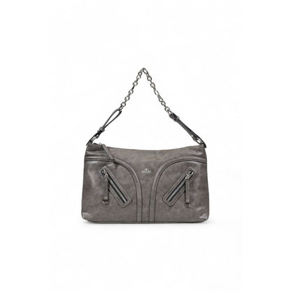 Gray Polyester Handbag