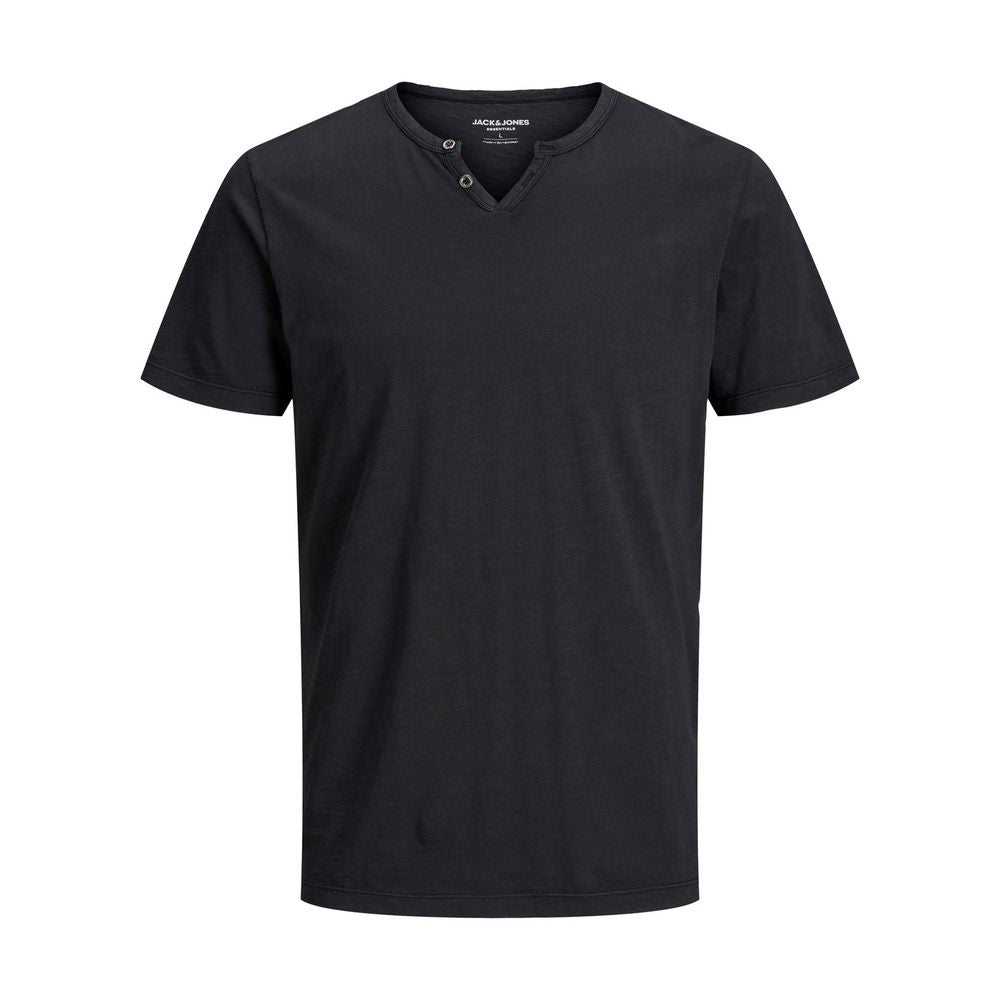 Black Flamed Cotton T-Shirt