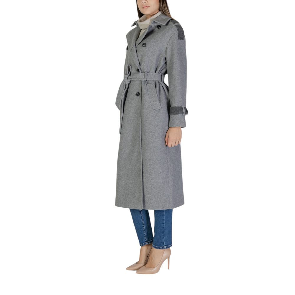 Gray Recycled Polyester Jackets & Coat