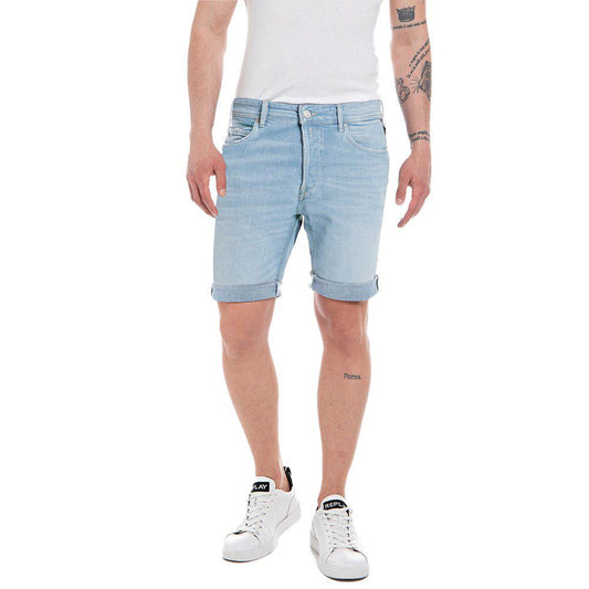 Blue Cotton Short