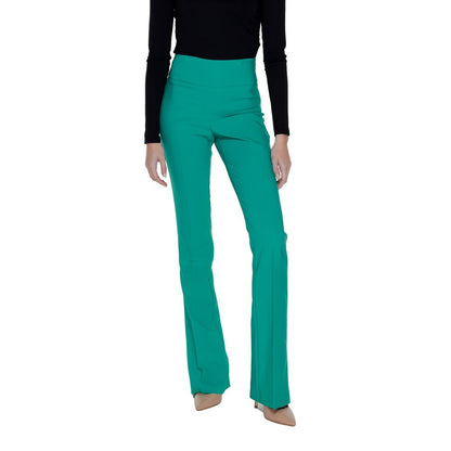 Green Polyester Jeans & Pant