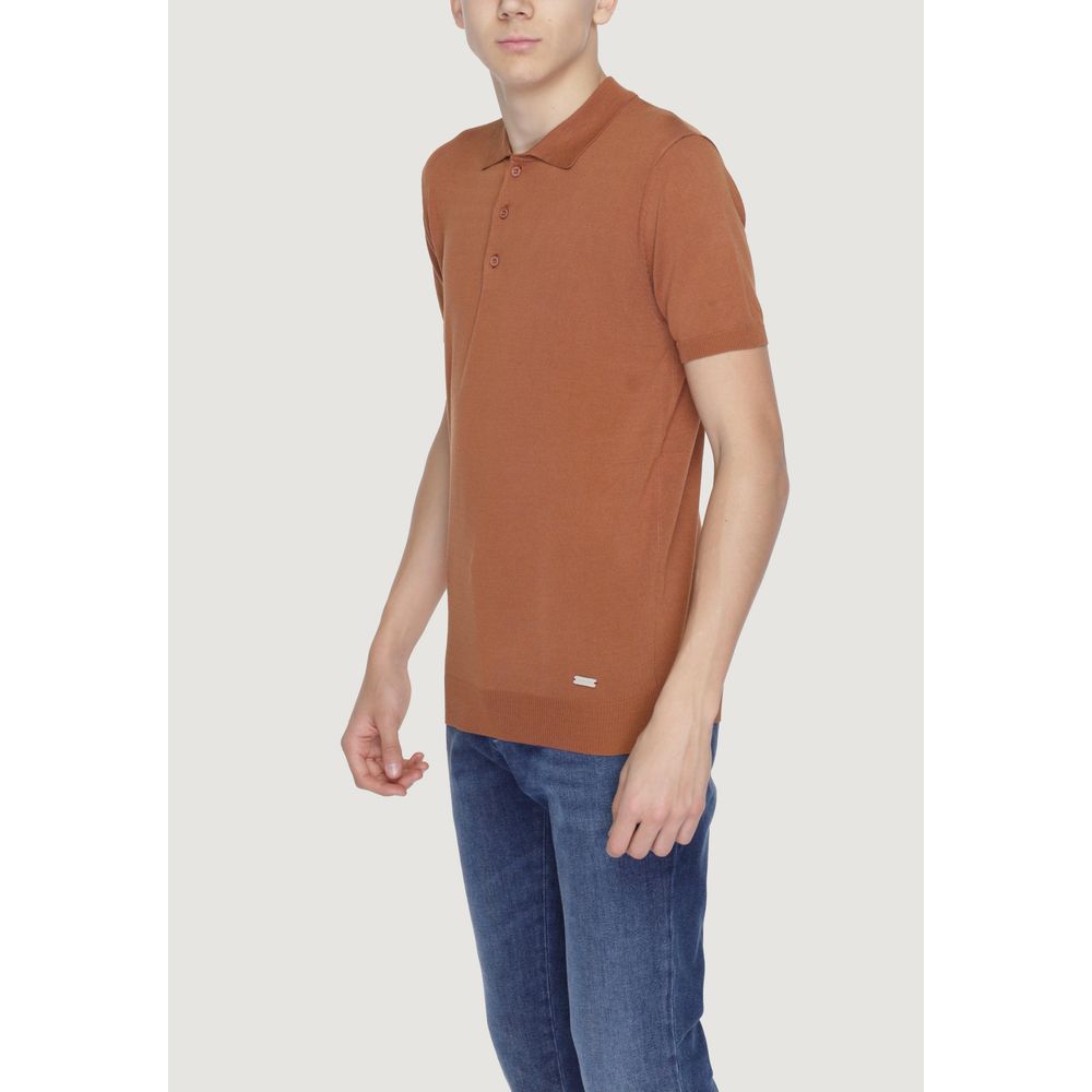 Brown Viscose Polo Shirt