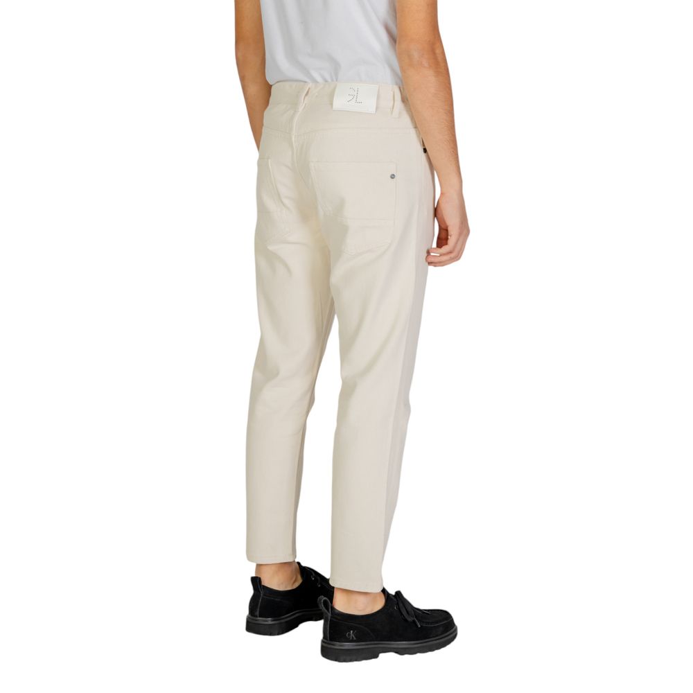 Cream Cotton Jeans & Pant