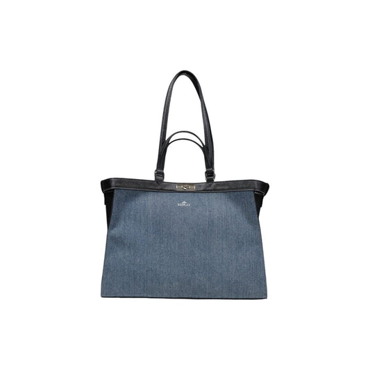 Blue Cotton Handbag