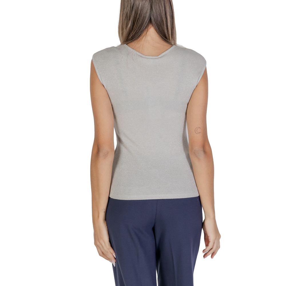 Silver Viscose Tops & T-Shirt