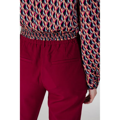 Bordeaux Polyester Jeans & Pant