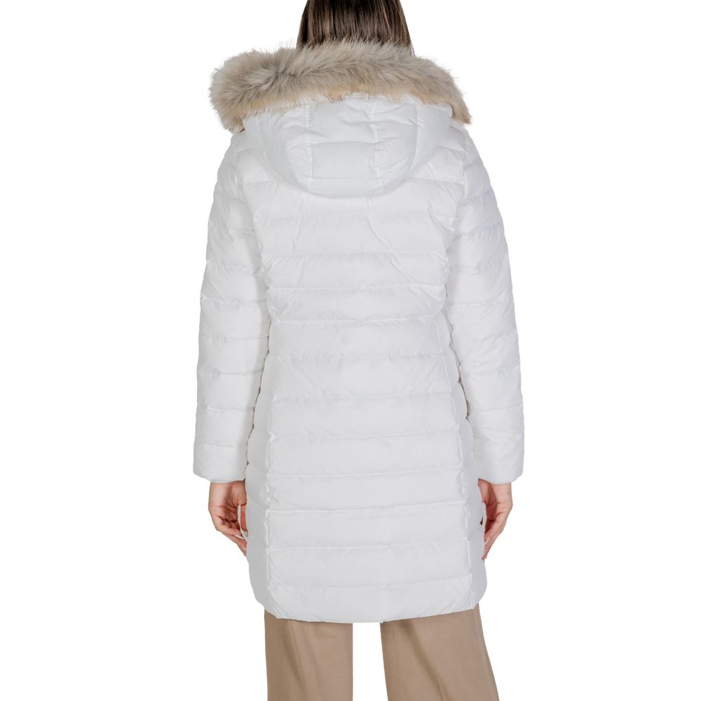 White Polyester Polyester Jackets & Coat