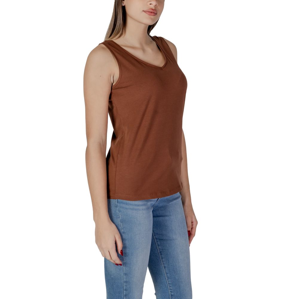 Brown Cotton Tops & T-Shirt