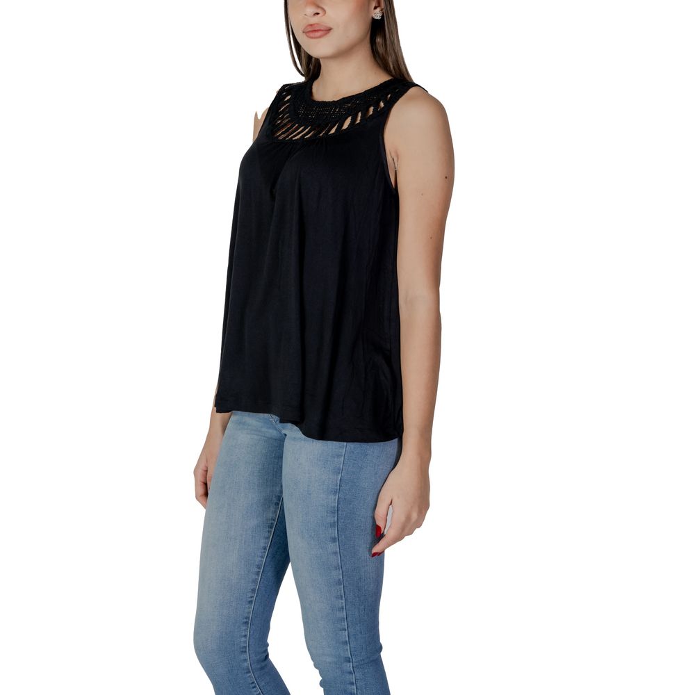 Black Viscose Tops & T-Shirt