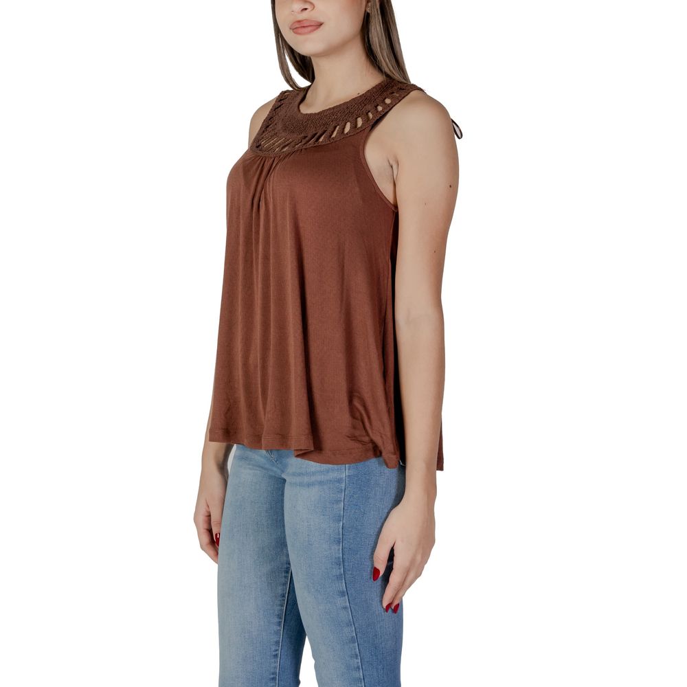 Brown Viscose Tops & T-Shirt