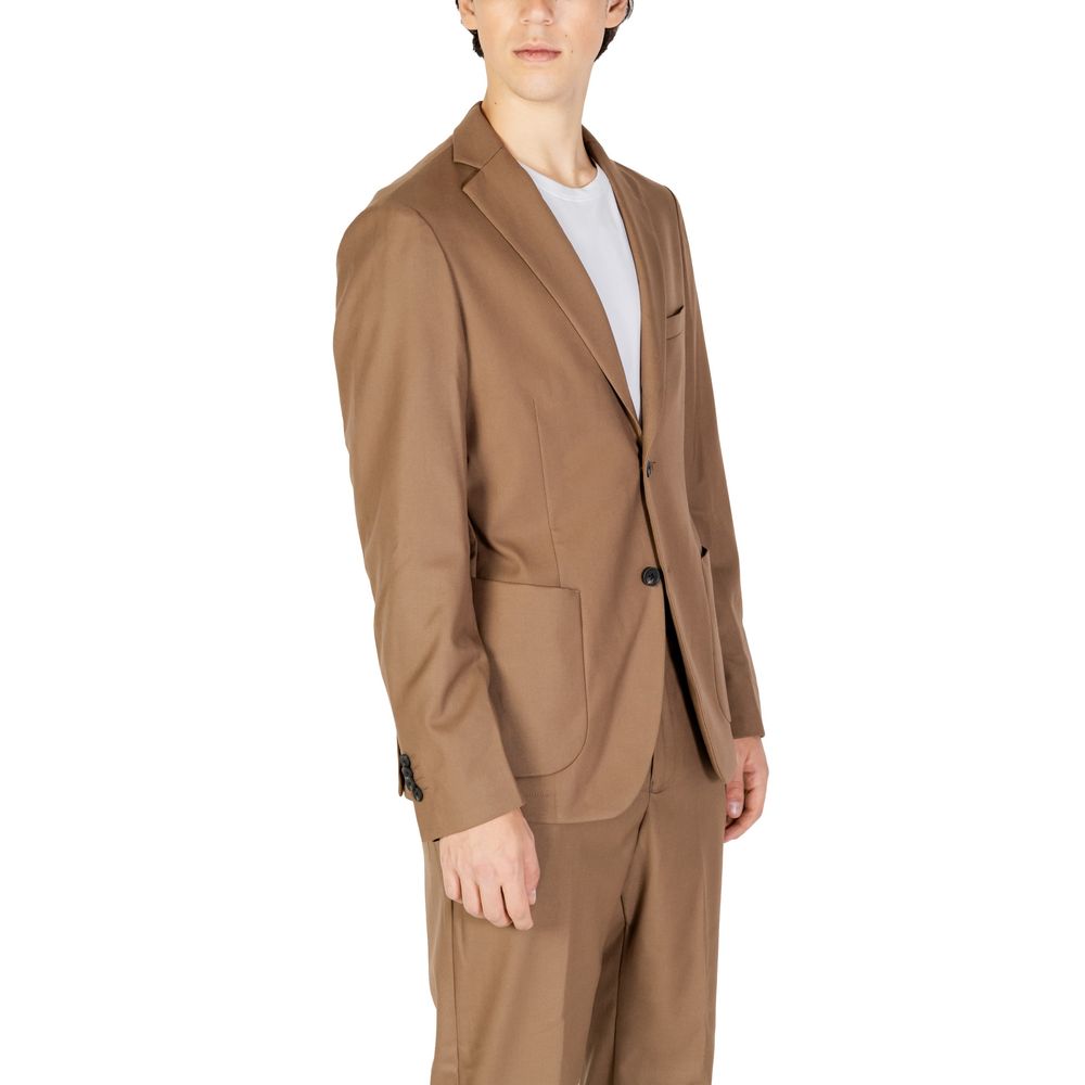 Beige Polyester Blazer