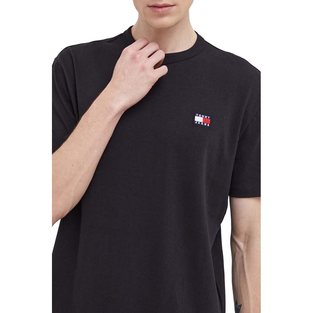 Black Cotton Cotton T-Shirt