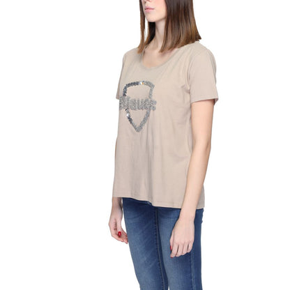 Beige Cotton Tops & T-Shirt