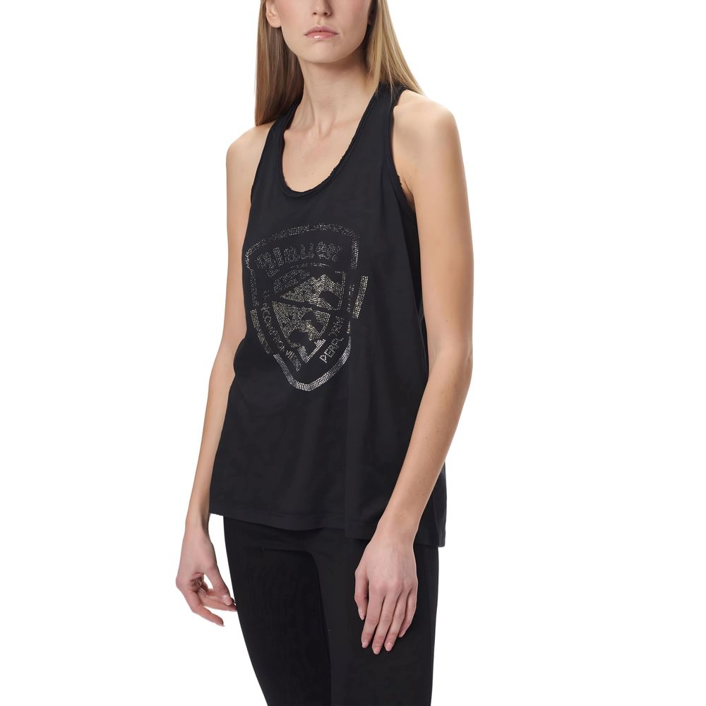 Black Cotton Tops & T-Shirt