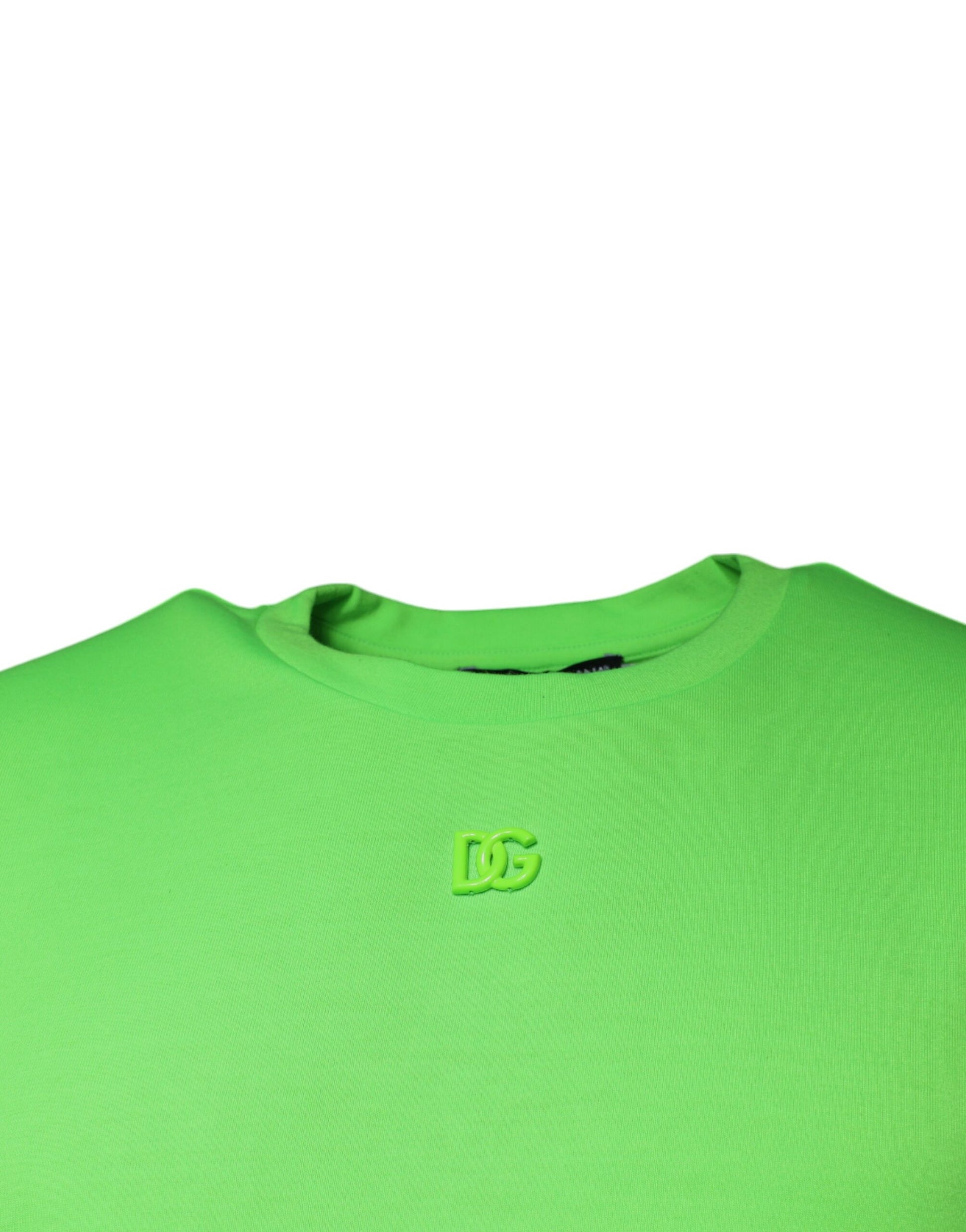 Green Logo Round Neck Short Sleeves T-shirt