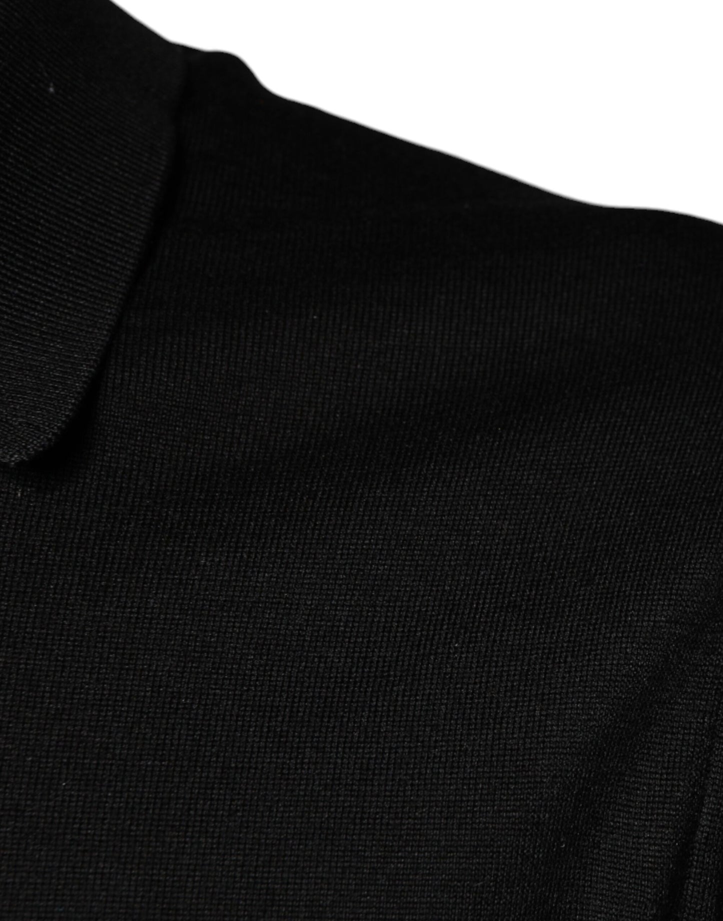 Black Silk Short Sleeves Men Polo T-shirt