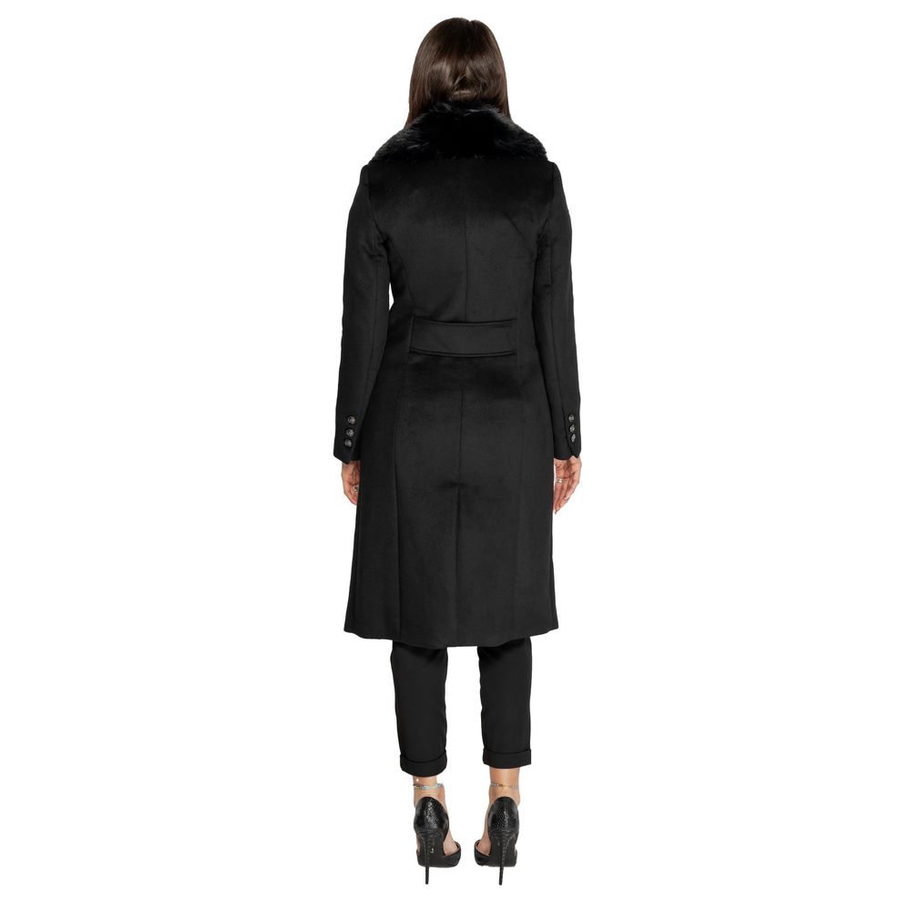 Black Polyester Jackets & Coat