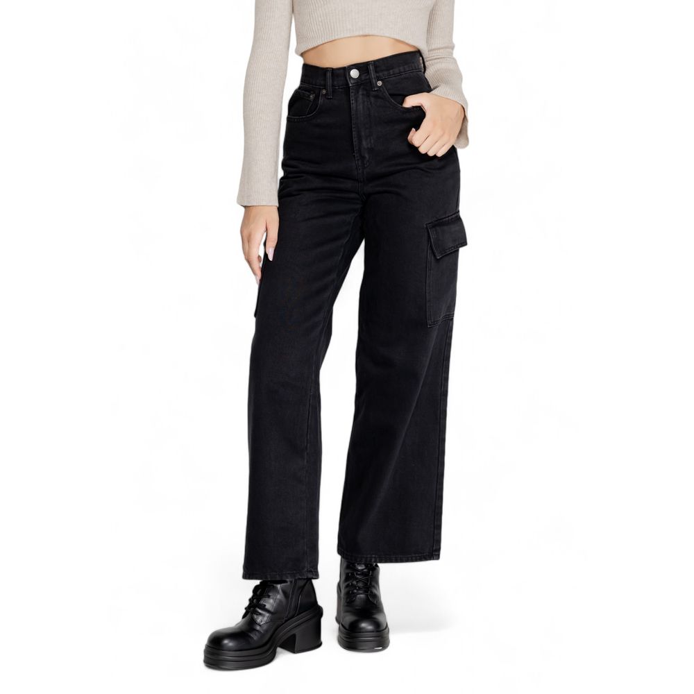 Black Cotton Jeans & Pant