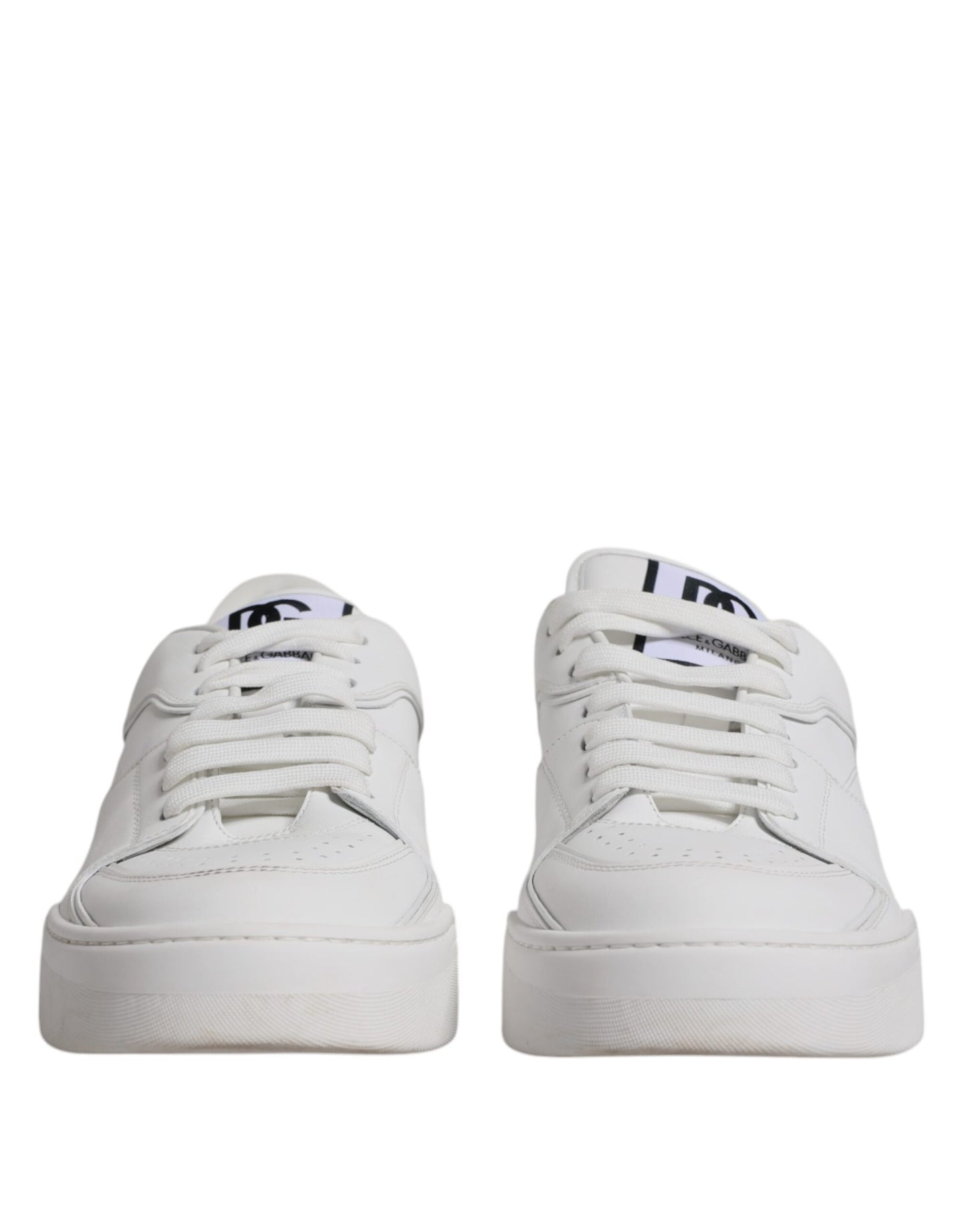 White Miami Leather Low Top Sneakers Shoes