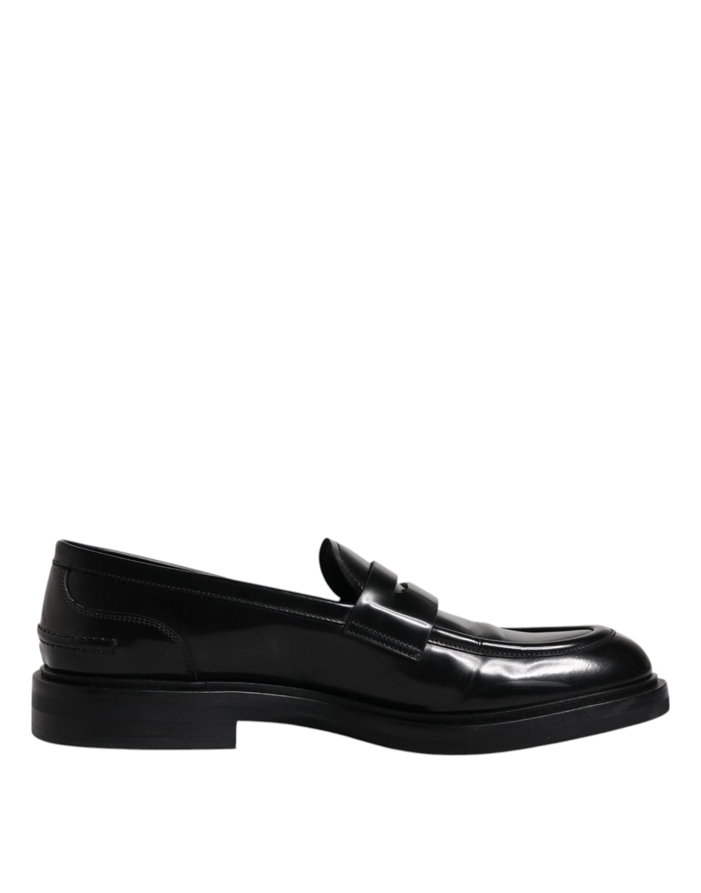 Black Leather Mocassin Formal Dress Shoes