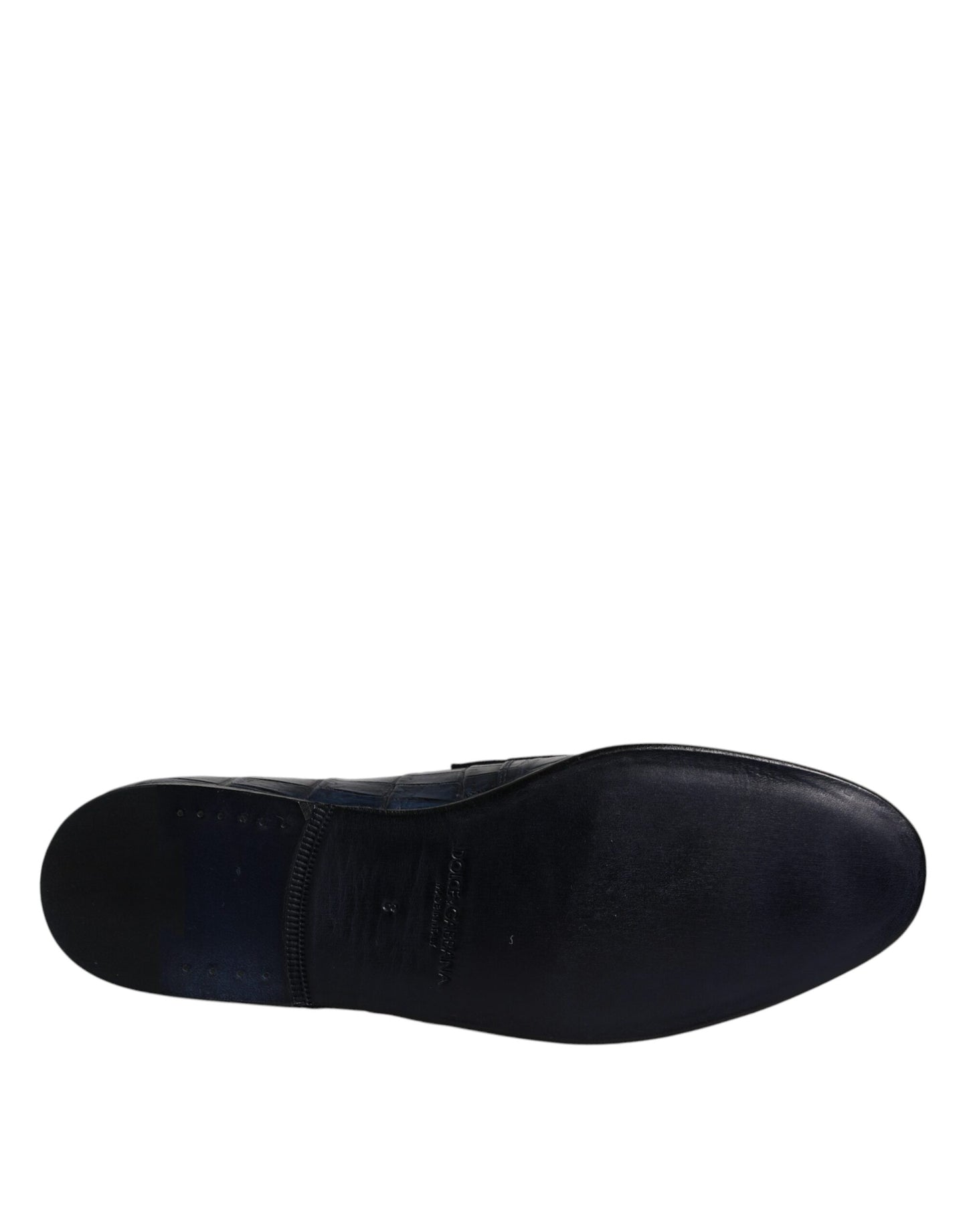 Blue Exotic Leather Moccasin Slip On Shoes