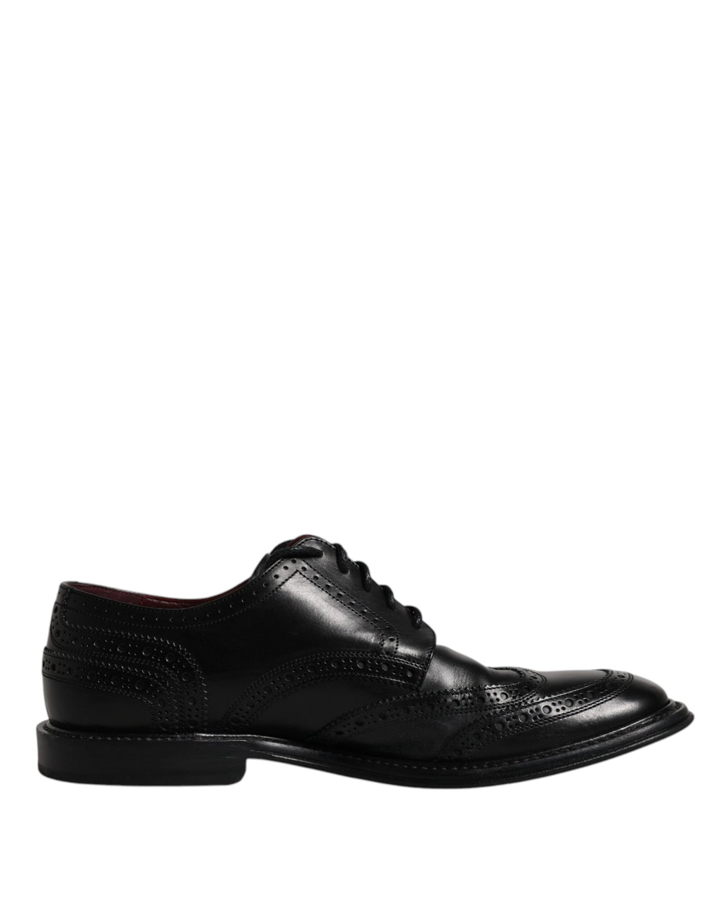 Black Leather Derby Wingtip Formal Shoes