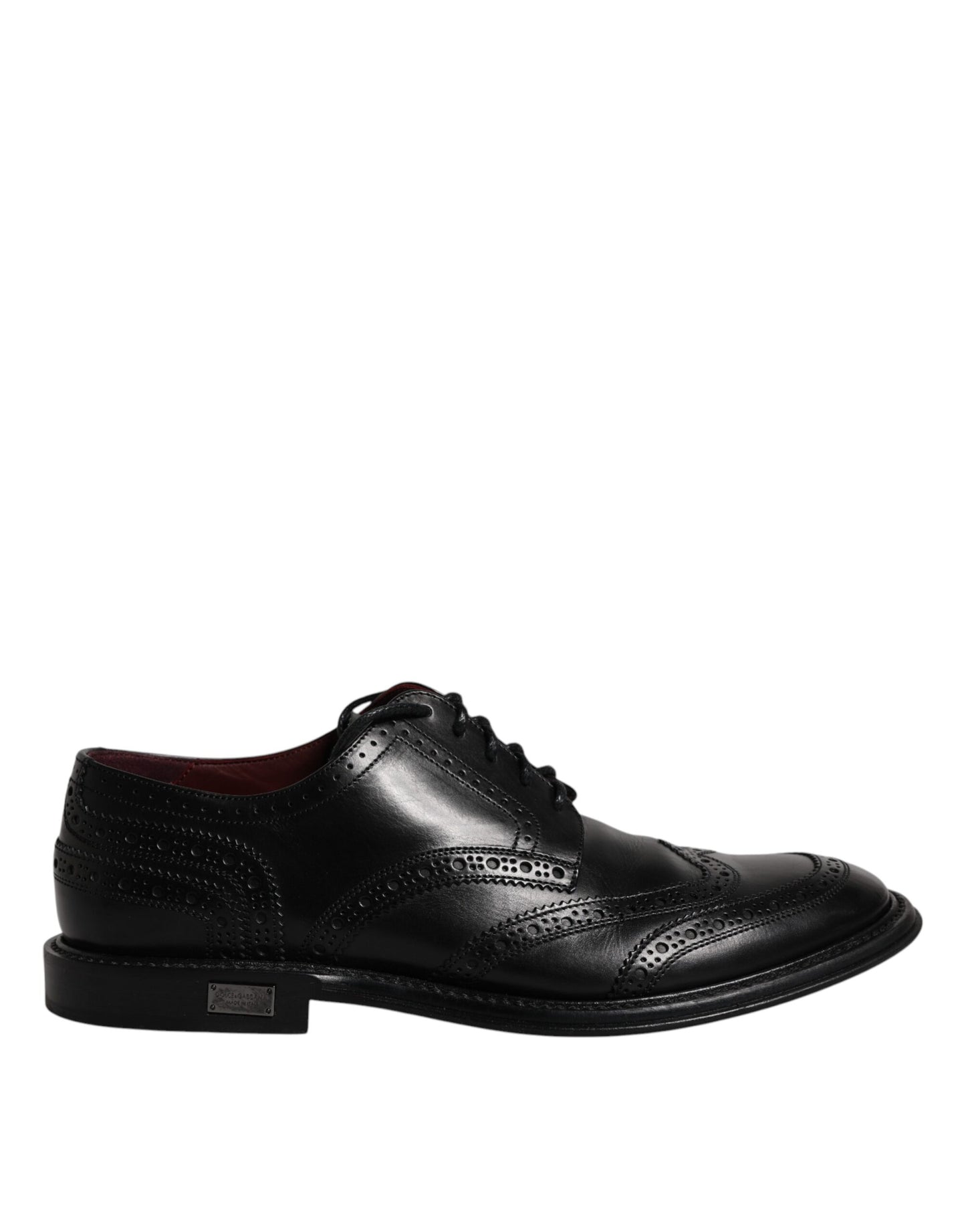 Black Leather Derby Wingtip Formal Shoes