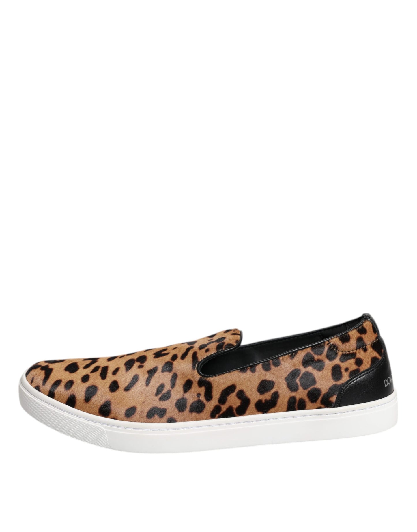 Brown Calfskin Fur Leopard Men Sneakers Shoes