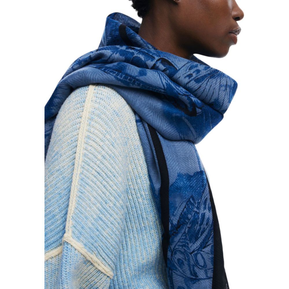 Blue Polyester Scarf