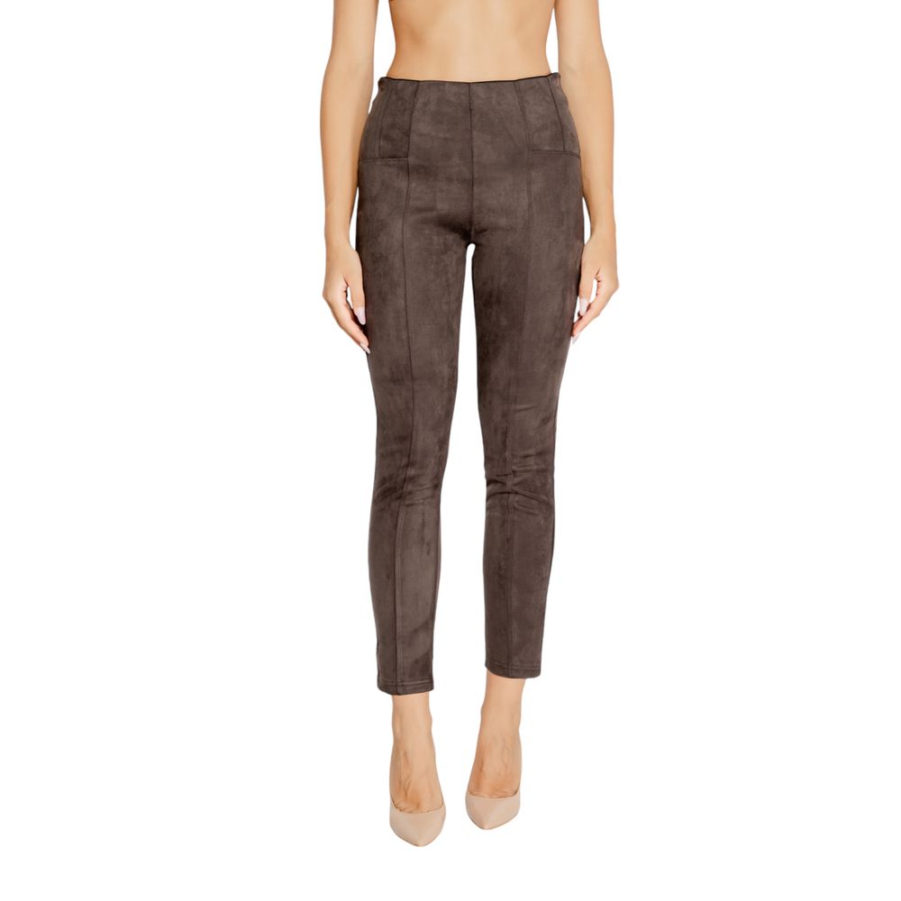 Brown Polyester Jeans & Pant