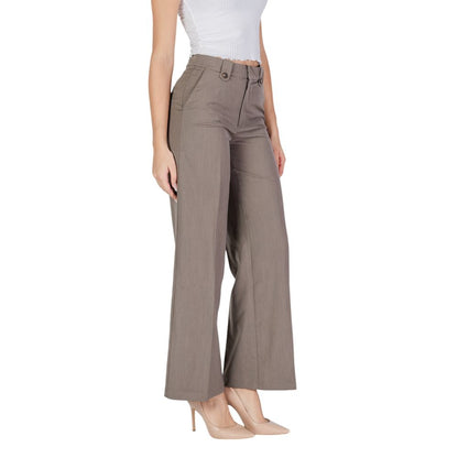 Gray Polyester Jeans & Pant