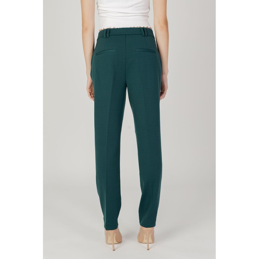 Green Polyester Jeans & Pant