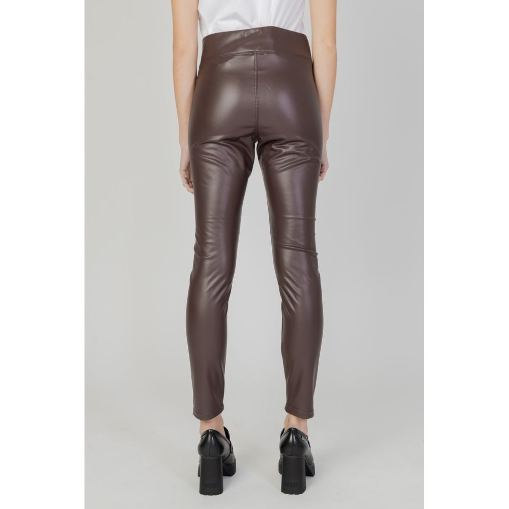 Brown Polyester Jeans & Pant